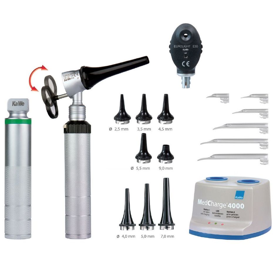 KaWe Otoscope/Ophthalmoscope/Laryngoscope Miller LED Fibre-Optic