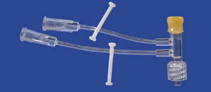 Mila Mini Bore Double T-Extension Set with Rotating Male Luer Lock