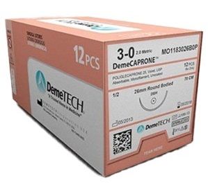 Demetech Suture PGCL 1/2 Circle Round Bodied Violet