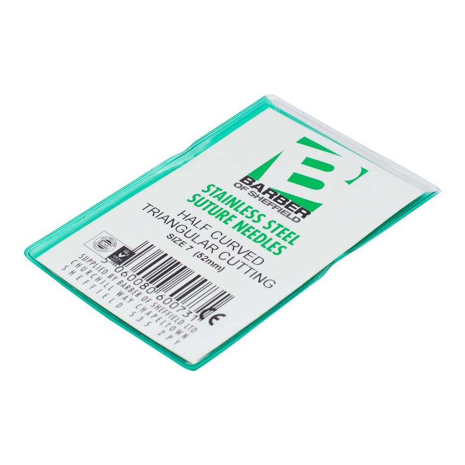 Barber Suture Needles Half Curved Round - Spring Eye
