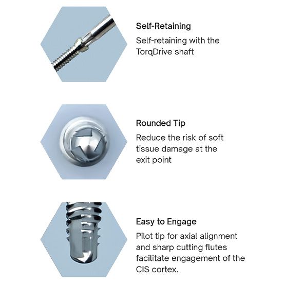 VOI 3.5mm Stainless Steel Locking TorqAlign Screw Stardrive Self-Tapping